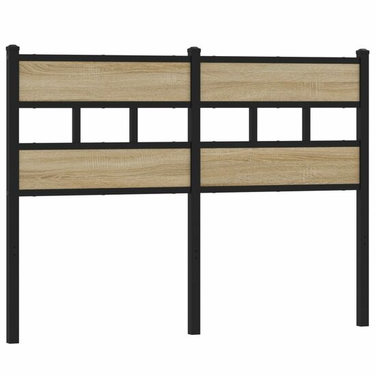 Hoofdbord Ijzer En Bewerkt Hout Kleurig 120 cm Sonoma eiken
