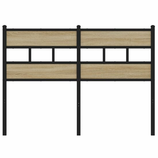 Hoofdbord Ijzer En Bewerkt Hout Kleurig 120 cm Sonoma eiken