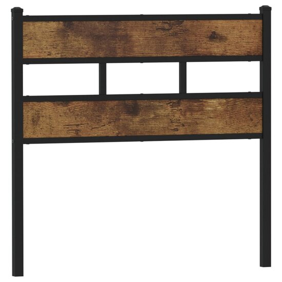 Hoofdbord Ijzer En Bewerkt Hout Kleurig 107 cm Gerookt eiken