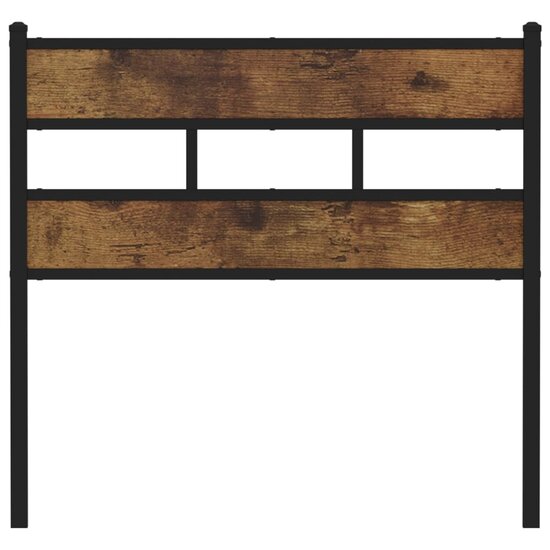 Hoofdbord Ijzer En Bewerkt Hout Kleurig 107 cm Gerookt eiken