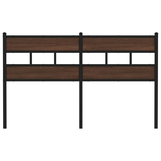 Hoofdbord 150 cm bewerkt hout en staal bruin eikenkleurig