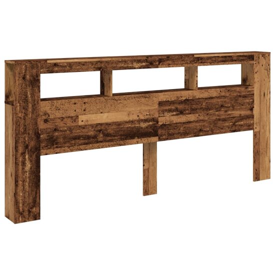 Hoofdeinde Met Led 220X18,5X103,5 Cm Bewerkt Hout 220 x 103.5 cm Oud hout