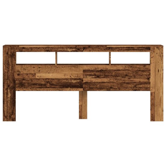 Hoofdeinde Met Led 220X18,5X103,5 Cm Bewerkt Hout 220 x 103.5 cm Oud hout