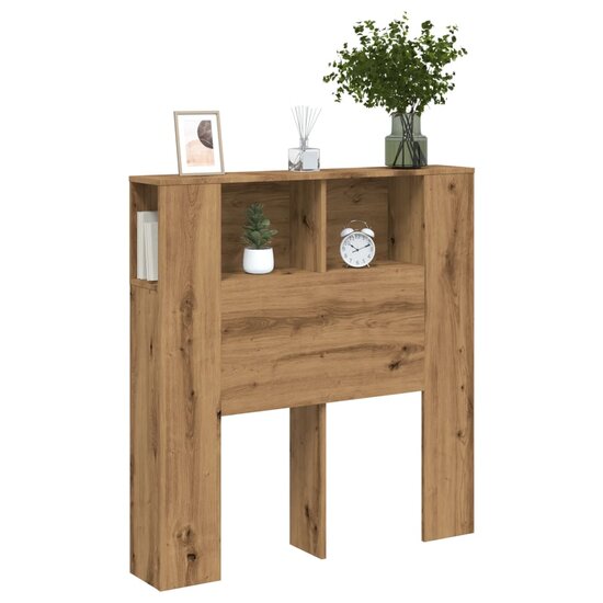 Hoofdbordkast 100X19X104,5Cm Bewerkt Hout Artisanaal Eikenkleur artisanaal eikenkleurig