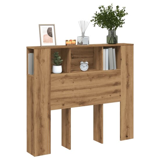 Hoofdbordkast 120X19X104,5Cm Bewerkt Hout Artisanaal Eikenkleur artisanaal eikenkleurig