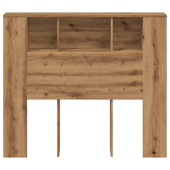 Hoofdbordkast 120X19X104,5Cm Bewerkt Hout Artisanaal Eikenkleur artisanaal eikenkleurig