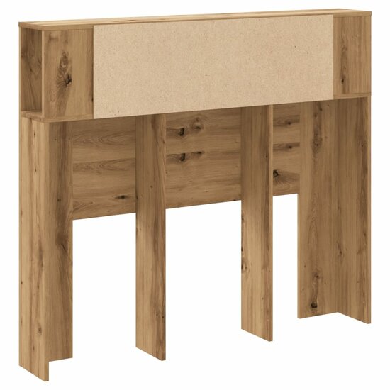 Hoofdbordkast 120X19X104,5Cm Bewerkt Hout Artisanaal Eikenkleur artisanaal eikenkleurig