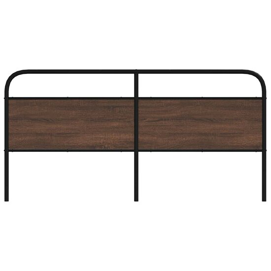 Hoofdbord 190 cm bewerkt hout en staal bruin eikenkleurig