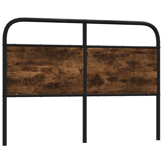 Hoofdbord Staal En Bewerkt Hout Kleurig 120 cm Gerookt eiken