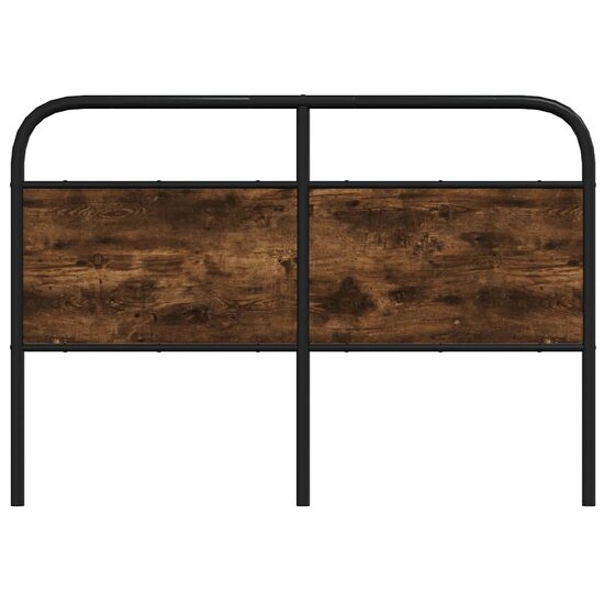 Hoofdbord Staal En Bewerkt Hout Kleurig 120 cm Gerookt eiken