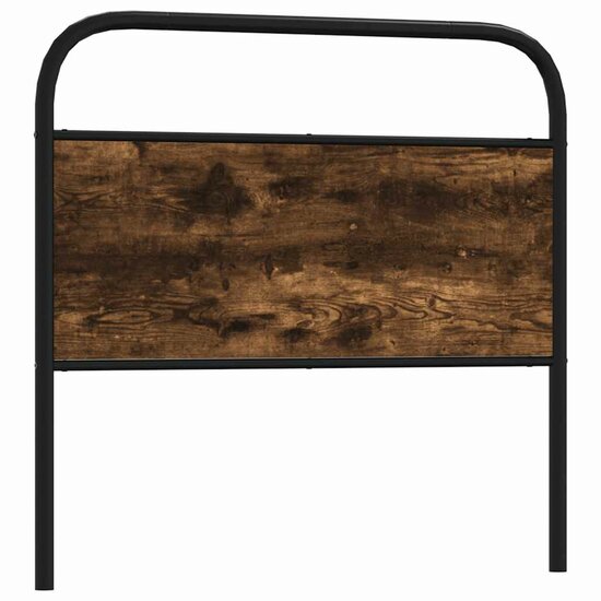 Hoofdbord Staal En Bewerkt Hout Kleurig 90 cm Gerookt eiken