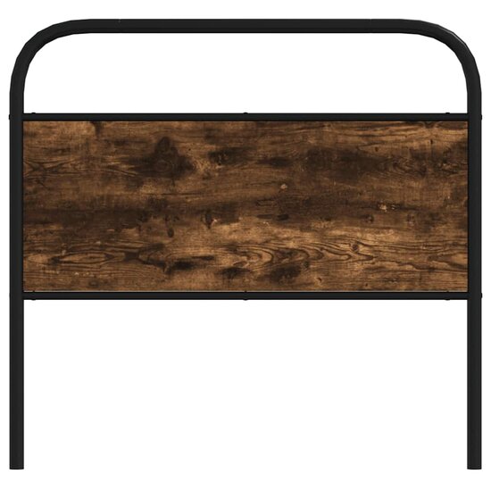 Hoofdbord Staal En Bewerkt Hout Kleurig 90 cm Gerookt eiken