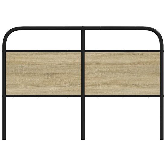 Hoofdbord Staal En Bewerkt Hout Kleurig 120 cm Sonoma eiken