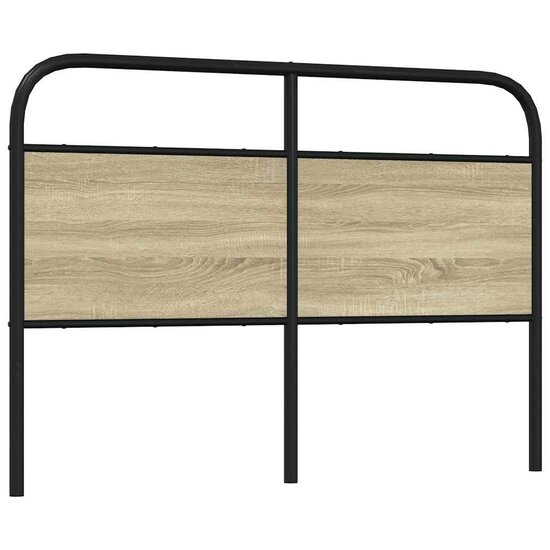 Hoofdbord Staal En Bewerkt Hout Kleurig 120 cm Sonoma eiken