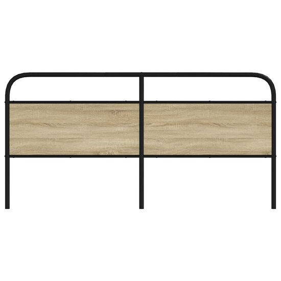 Hoofdbord Staal En Bewerkt Hout Kleurig 180 cm Sonoma eiken