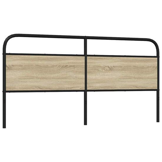 Hoofdbord Staal En Bewerkt Hout Kleurig 180 cm Sonoma eiken