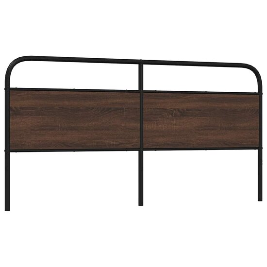Hoofdbord Bewerkt Hout En Staal Ig 200 cm bruin eikenkleur
