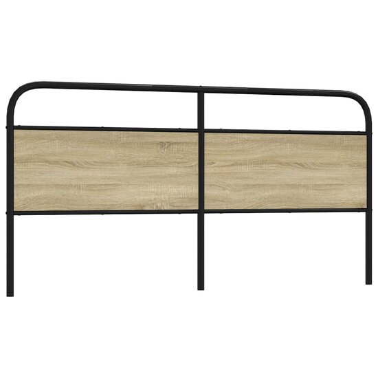 Hoofdbord Staal En Bewerkt Hout Kleurig 200 cm Sonoma eiken