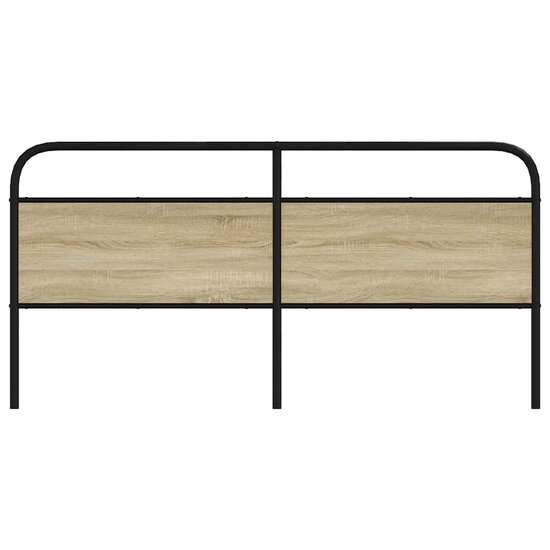 Hoofdbord Staal En Bewerkt Hout Kleurig 200 cm Sonoma eiken