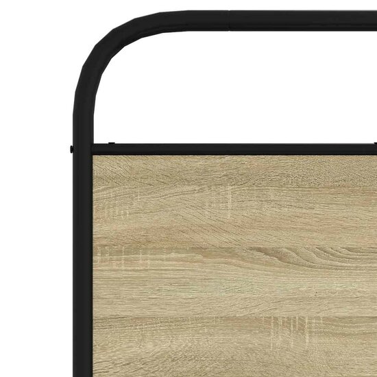 Hoofdbord Staal En Bewerkt Hout Kleurig 200 cm Sonoma eiken
