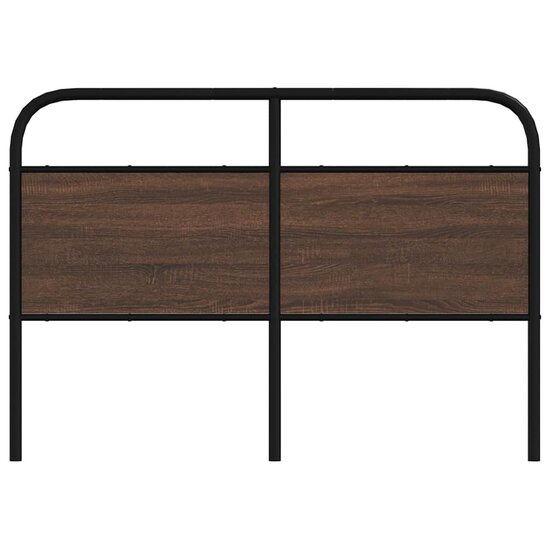 Hoofdbord Bewerkt Hout En Staal Ig 135 cm bruin eikenkleur