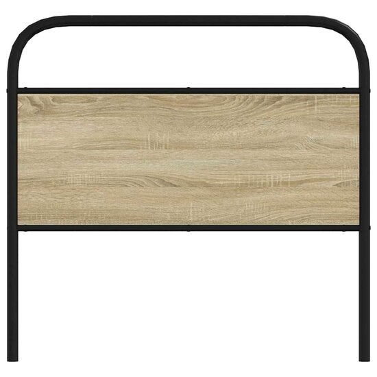 Hoofdbord Staal En Bewerkt Hout Kleurig 90 cm Sonoma eiken