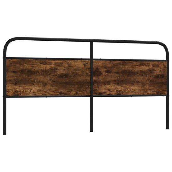 Hoofdbord Staal En Bewerkt Hout Kleurig 190 cm Gerookt eiken