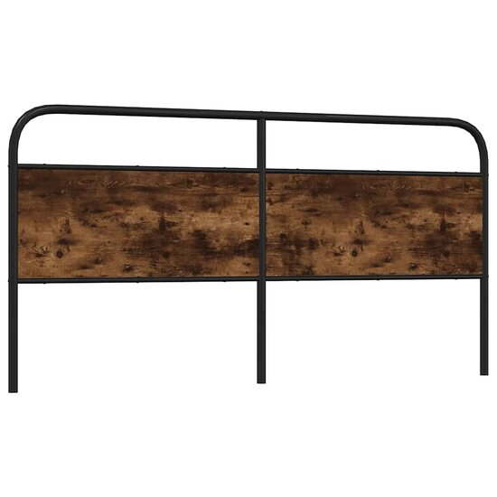 Hoofdbord Staal En Bewerkt Hout Kleurig 190 cm Gerookt eiken