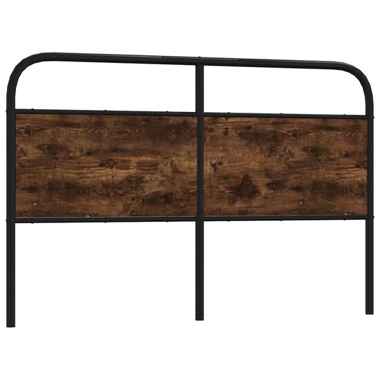 Hoofdbord Staal En Bewerkt Hout Kleurig 160 cm Gerookt eiken