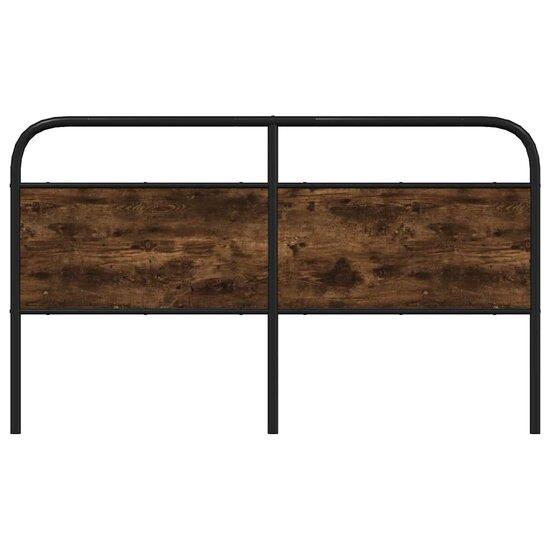 Hoofdbord Staal En Bewerkt Hout Kleurig 160 cm Gerookt eiken