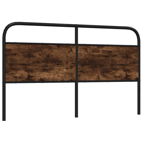 Hoofdbord Staal En Bewerkt Hout Kleurig 160 cm Gerookt eiken