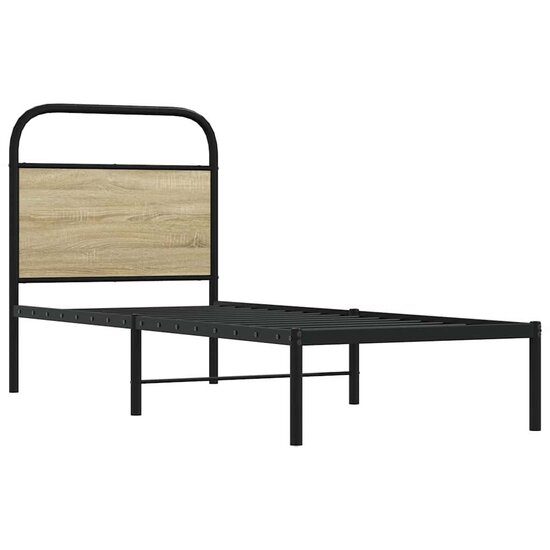 Hoofdbord Staal En Bewerkt Hout Kleurig 75 cm Sonoma eiken