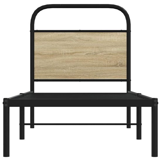 Hoofdbord Staal En Bewerkt Hout Kleurig 75 cm Sonoma eiken