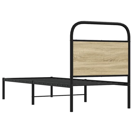 Hoofdbord Staal En Bewerkt Hout Kleurig 75 cm Sonoma eiken