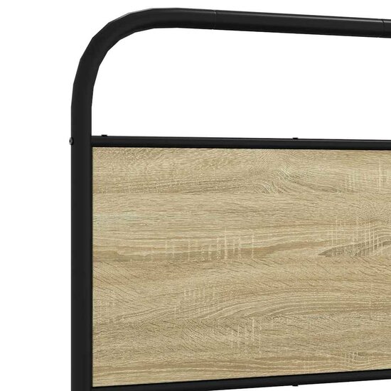 Hoofdbord Staal En Bewerkt Hout Kleurig 75 cm Sonoma eiken