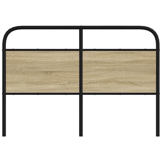 Hoofdbord Staal En Bewerkt Hout Kleurig 135 cm Sonoma eiken