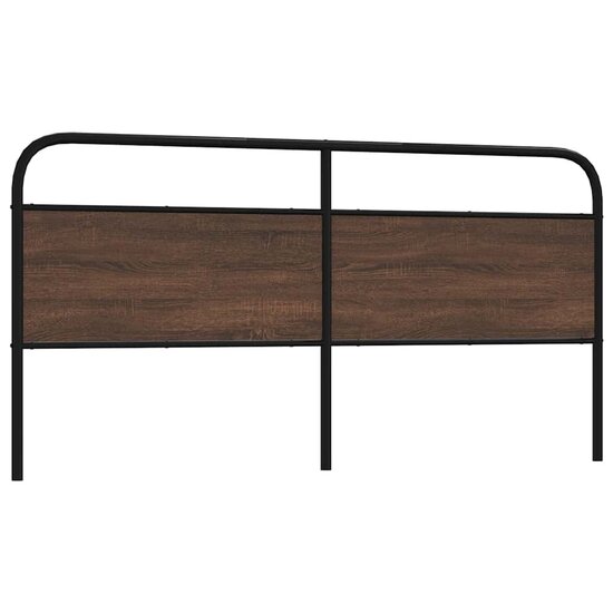 Hoofdbord Bewerkt Hout En Staal Ig 180 cm bruin eikenkleur