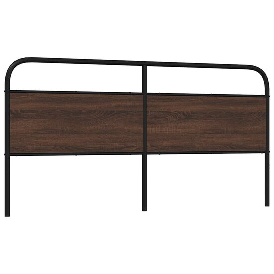 Hoofdbord Bewerkt Hout En Staal Ig 180 cm bruin eikenkleur