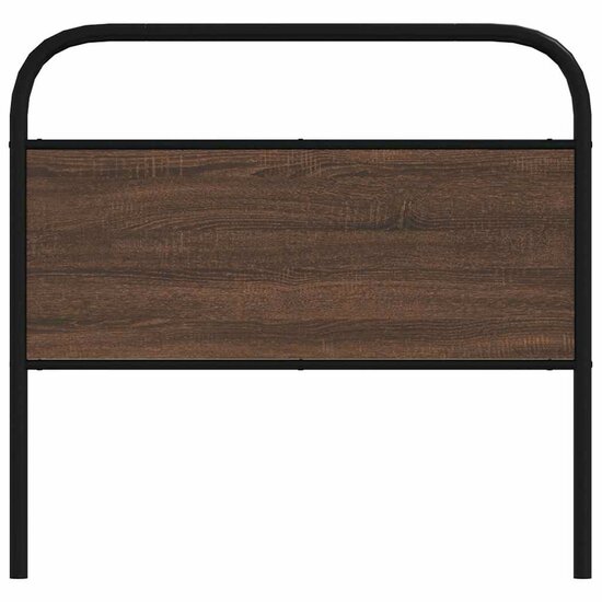 Hoofdbord Bewerkt Hout En Staal Ig 100 cm bruin eikenkleur