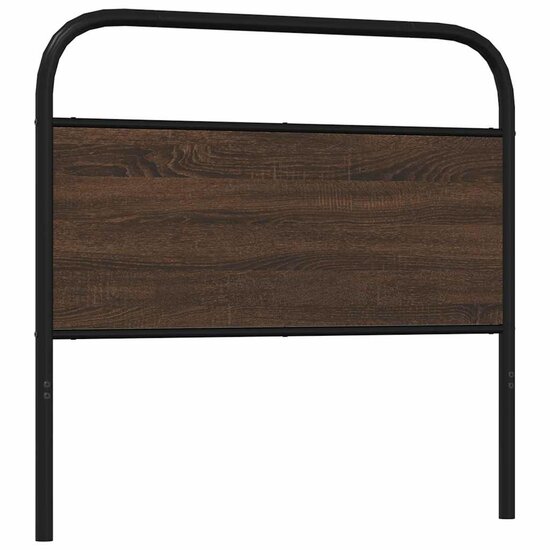 Hoofdbord Bewerkt Hout En Staal Ig 100 cm bruin eikenkleur