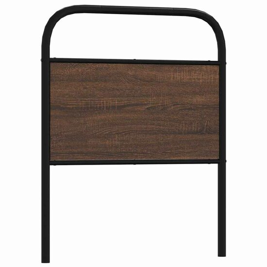 Hoofdbord Bewerkt Hout En Staal Ig 80 cm bruin eikenkleur