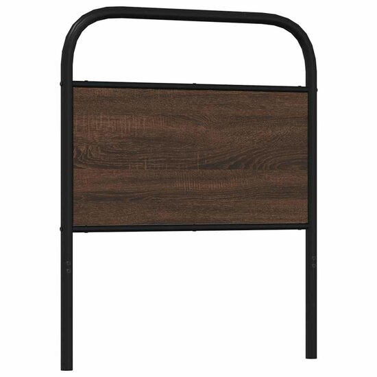 Hoofdbord Bewerkt Hout En Staal Ig 80 cm bruin eikenkleur