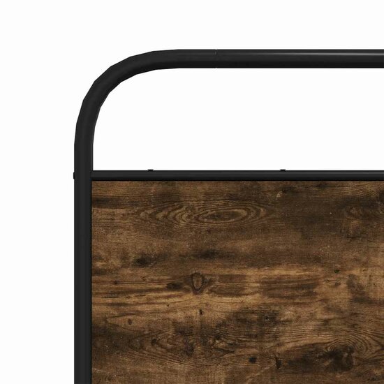 Hoofdbord Staal En Bewerkt Hout Kleurig 180 cm Gerookt eiken
