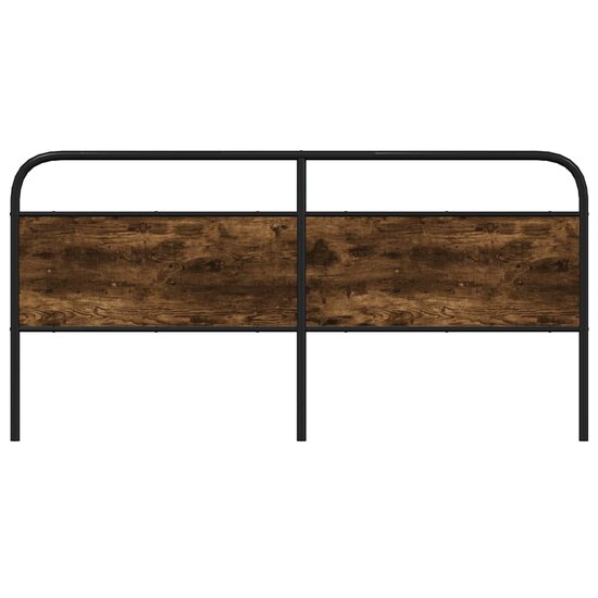 Hoofdbord Staal En Bewerkt Hout Kleurig 200 cm Gerookt eiken