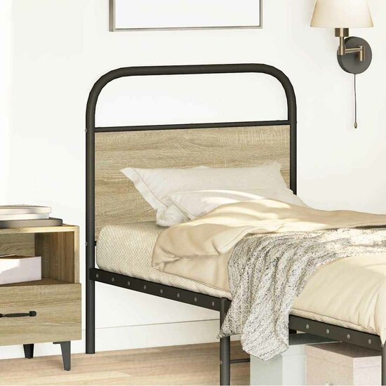 Hoofdbord Staal En Bewerkt Hout Kleurig 80 cm Sonoma eiken