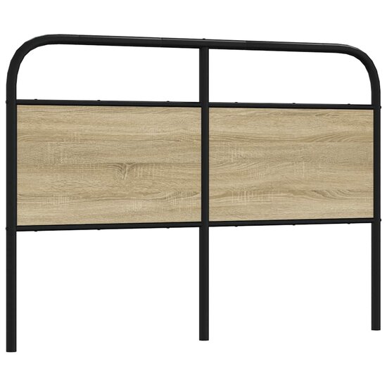 Hoofdbord Staal En Bewerkt Hout Kleurig 140 cm Sonoma eiken