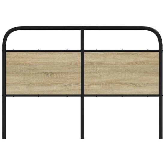 Hoofdbord Staal En Bewerkt Hout Kleurig 140 cm Sonoma eiken
