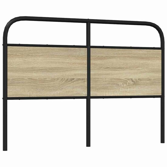 Hoofdbord Staal En Bewerkt Hout Kleurig 140 cm Sonoma eiken