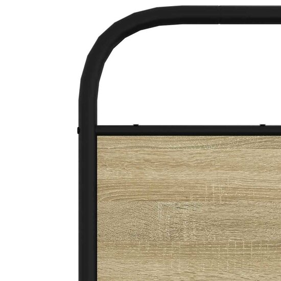 Hoofdbord Staal En Bewerkt Hout Kleurig 140 cm Sonoma eiken