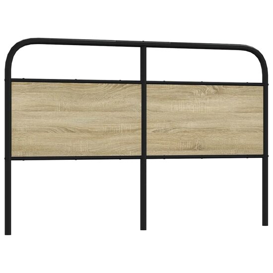 Hoofdbord Staal En Bewerkt Hout Kleurig 160 cm Sonoma eiken